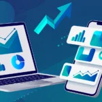 Digital business news magazine concept illustration