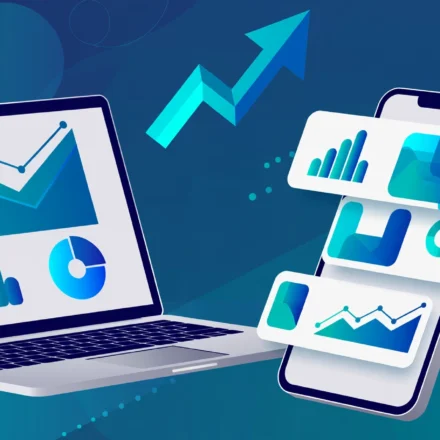 Digital business news magazine concept illustration