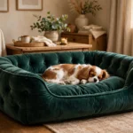 archie & oscar upholstered velvet pet bed