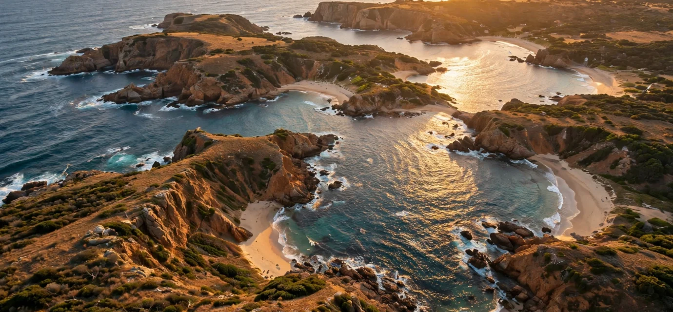 Camera drone flying over a scenic landscape