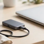 External solid-state drives on a desk