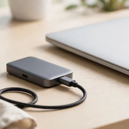 External solid-state drives on a desk