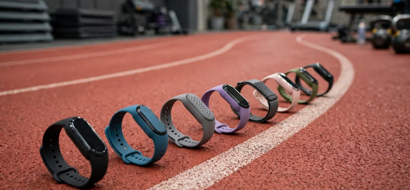 Fitness trackers and smart bands on display