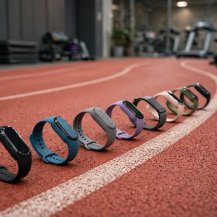 Fitness trackers and smart bands on display