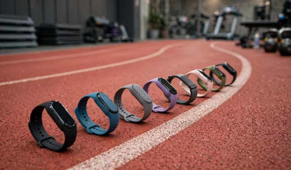 Fitness trackers and smart bands on display