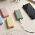 Power banks and smartphones charging on a desk