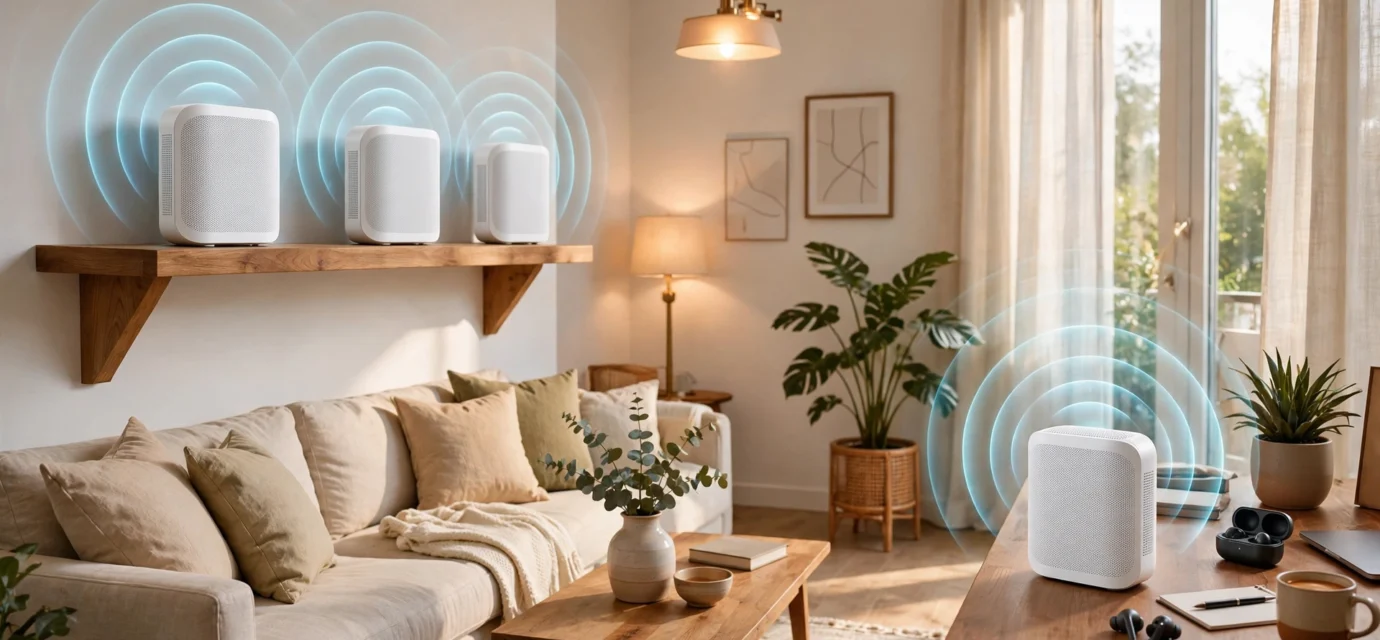 Best mesh Wi-Fi systems 2026 in a modern living room