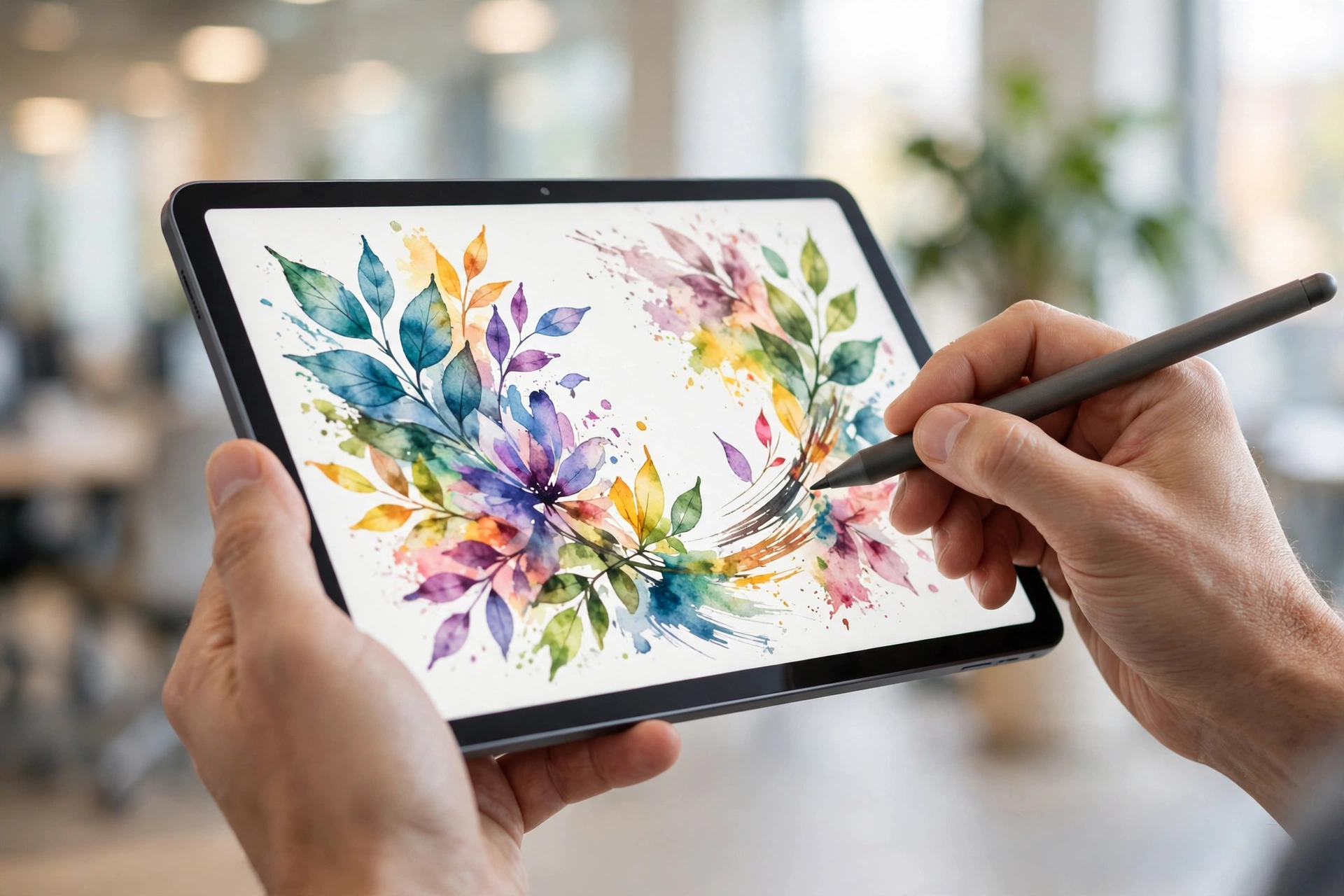 Drawing with a stylus on a modern tablet